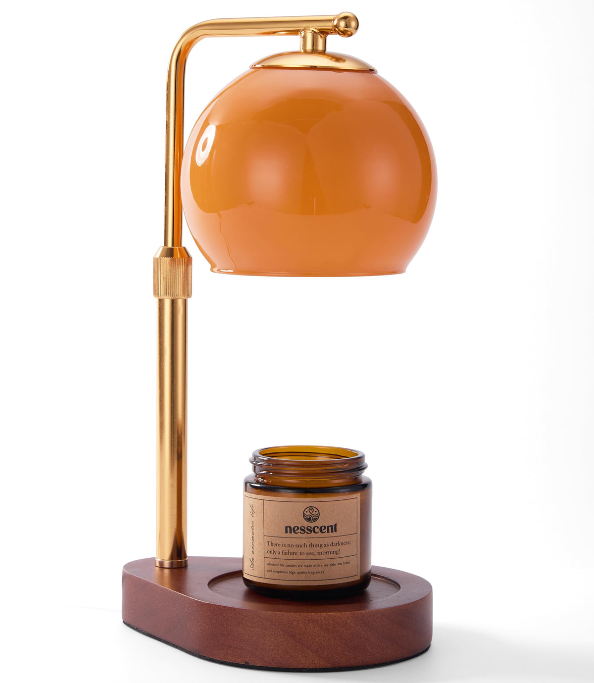 Amber Glass Candle Warmer Lamp Adjustable Height with Timer D5816