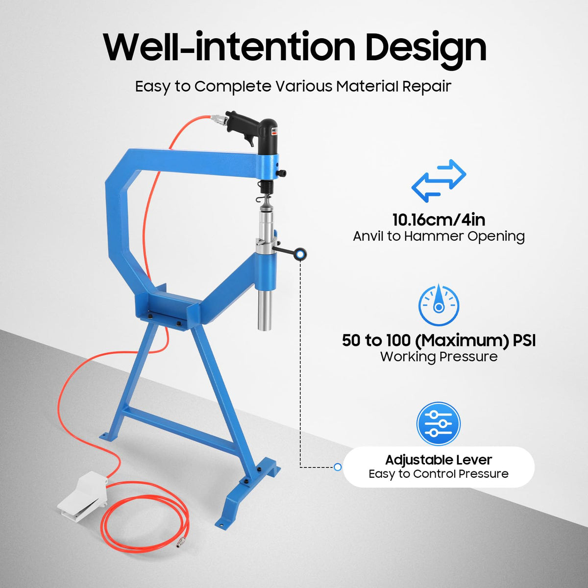 Pneumatic Planishing Hammer with Anvil Dies and Pedal K443459