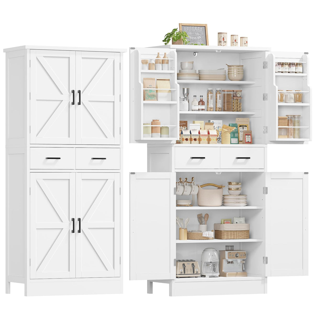 Pantry Cabinet with Barn Doors Y3231