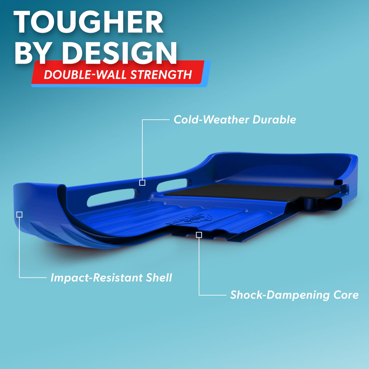 2 Person Snow Sled with Pull Strap and Padded Seat W508743