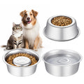 Stainless Steel Pet Dog Water and Food Bowl, 2-Pack T89565