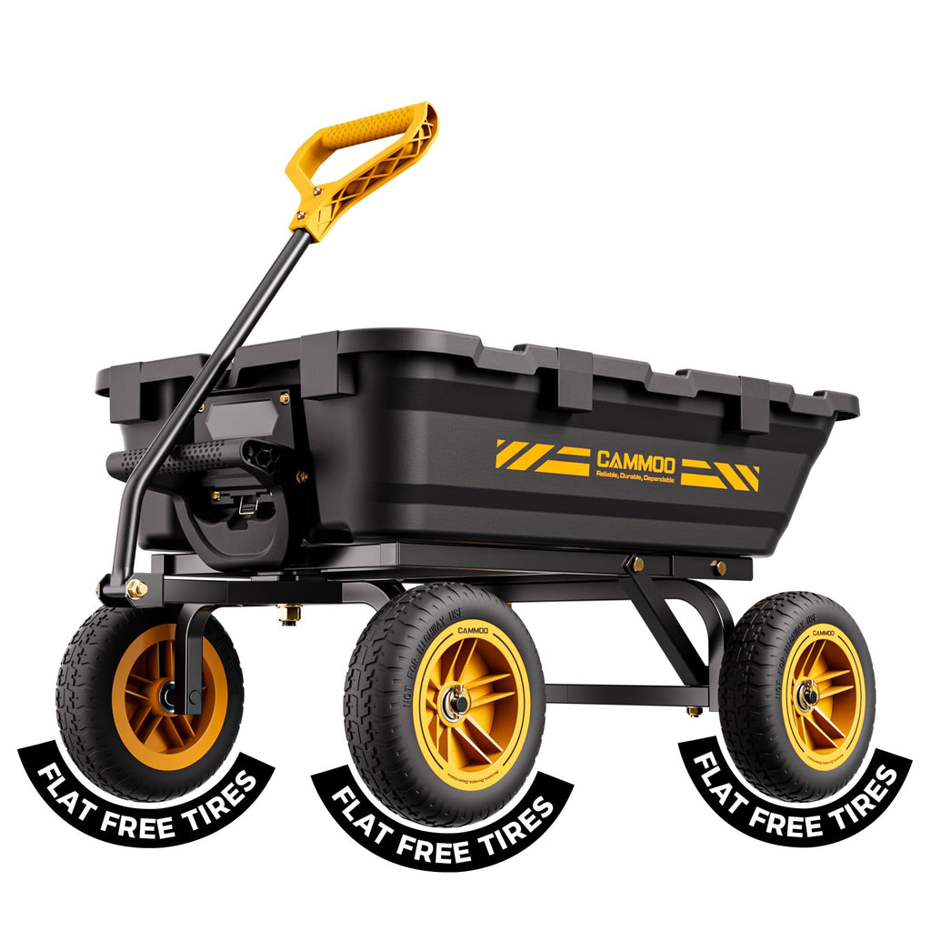10-in No-Flat Tires Garden Dump Cart Wheelbarrow X40736