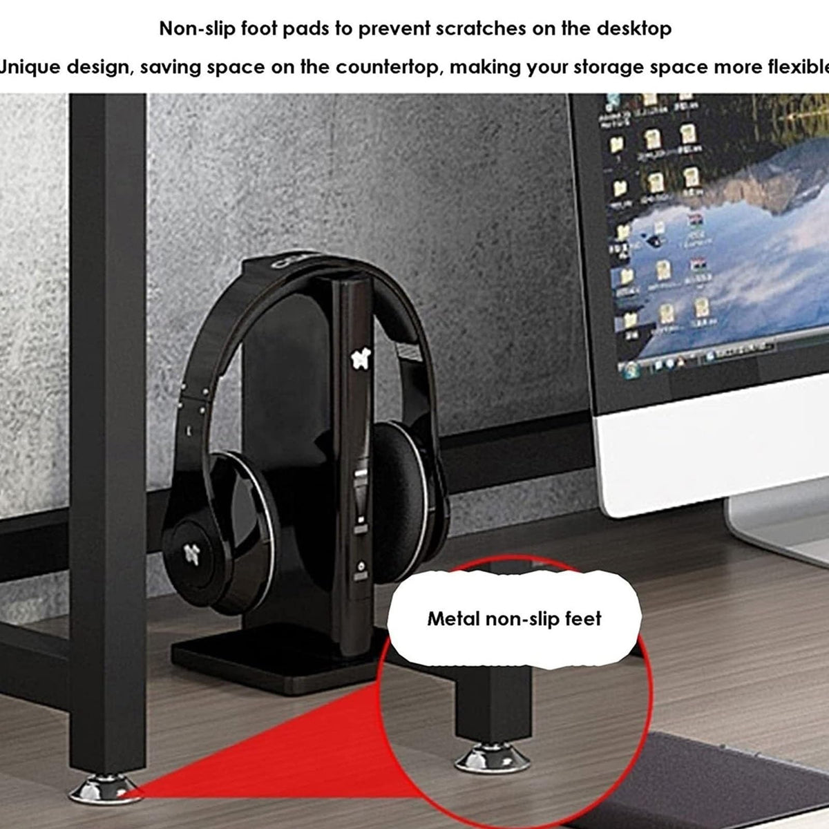 Adjustable Wood and Metal Desktop Bookshelf W9465
