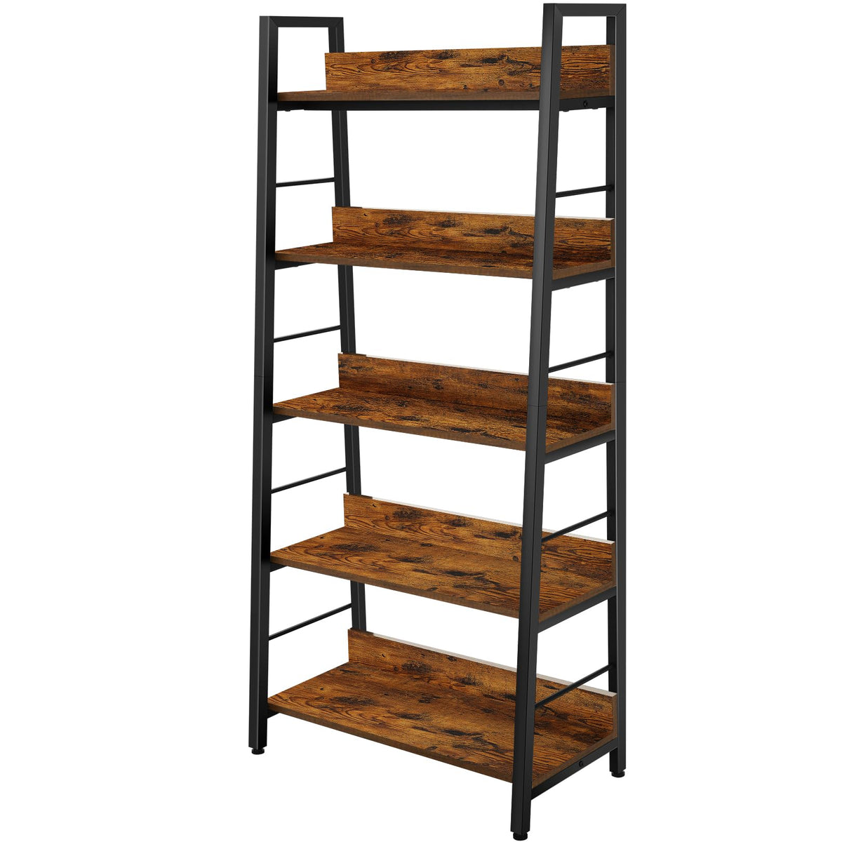 5 Tier Wood Metal Ladder Shelf Bookcase L64341