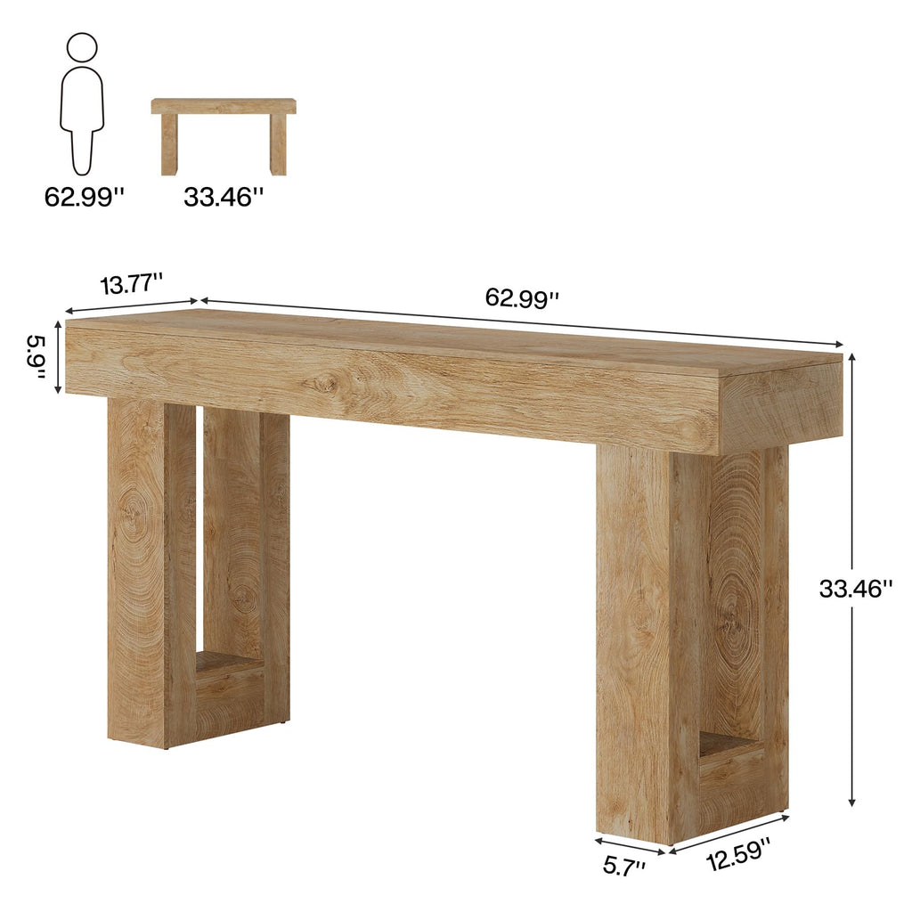 63-Inch Wooden Rectangular Console Table G70799
