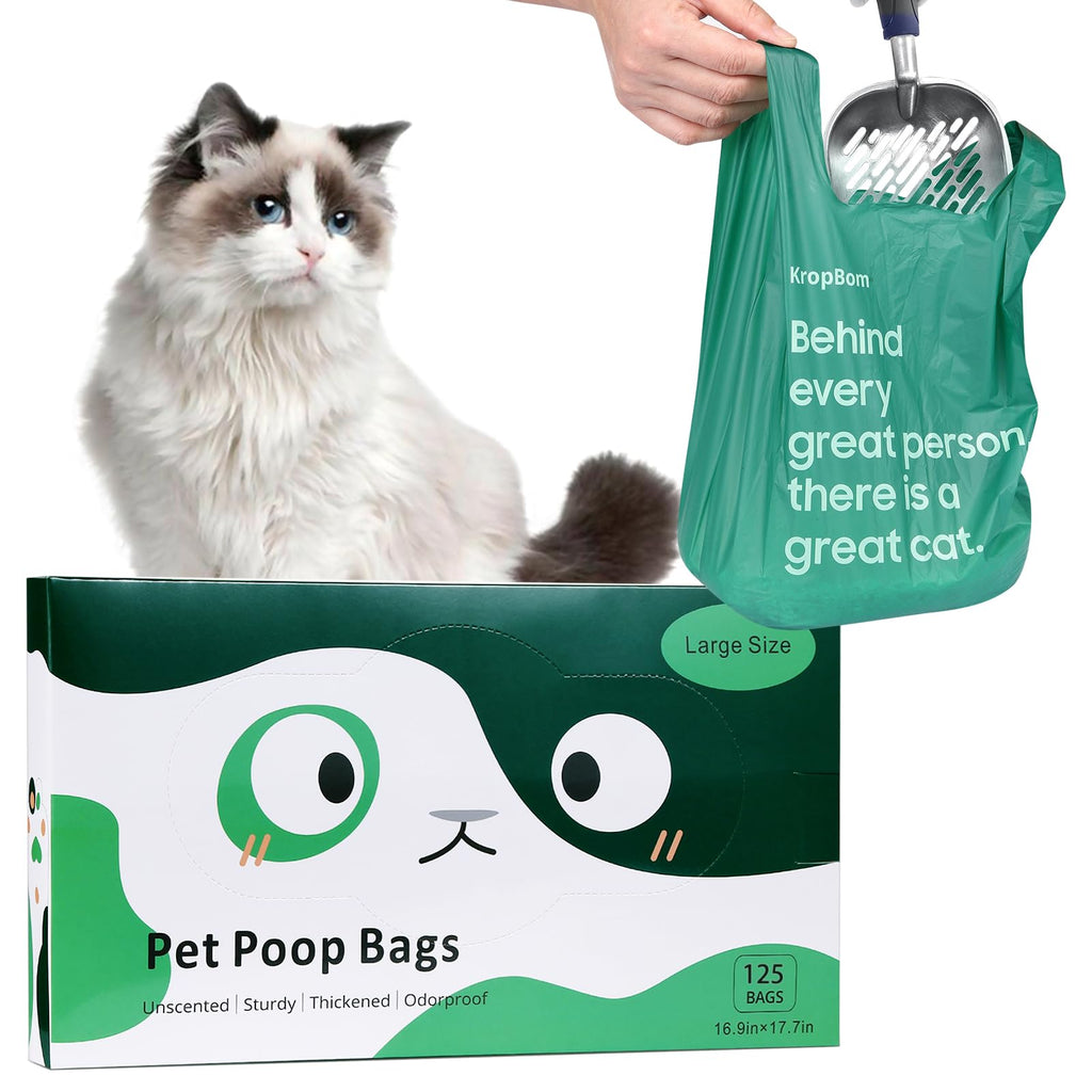 125 Count Large Unscented Cat Poop Bags with Handles N86646