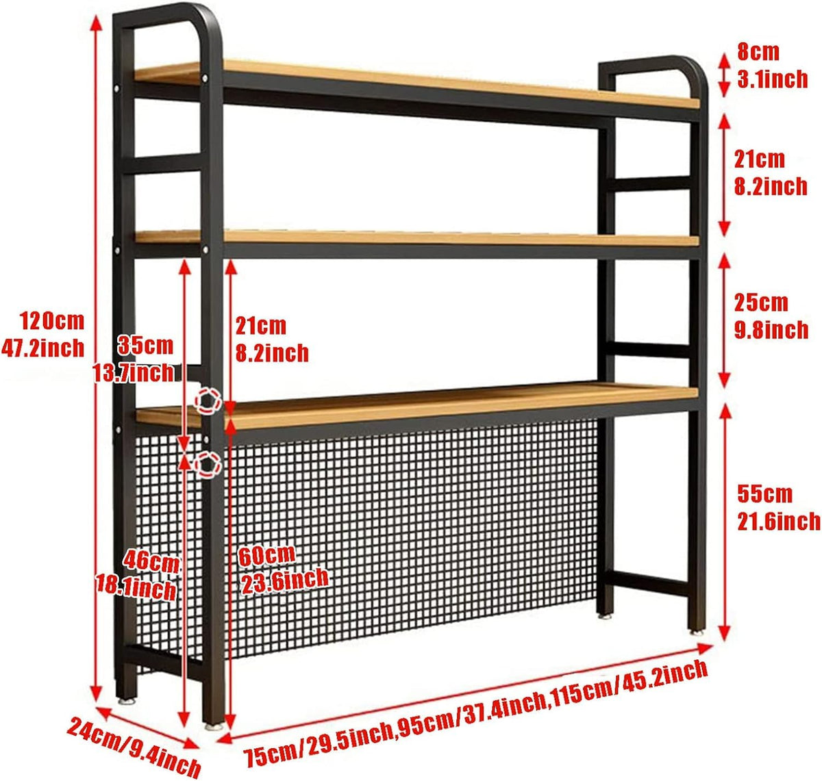 3-Tier Wood Desktop Bookshelf D345580