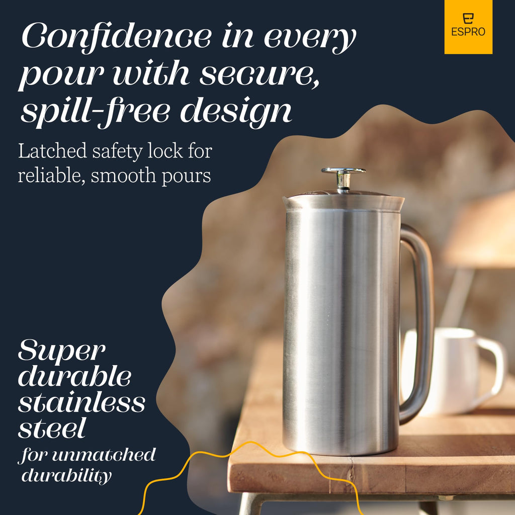 18oz Brushed Stainless Steel French Press N621