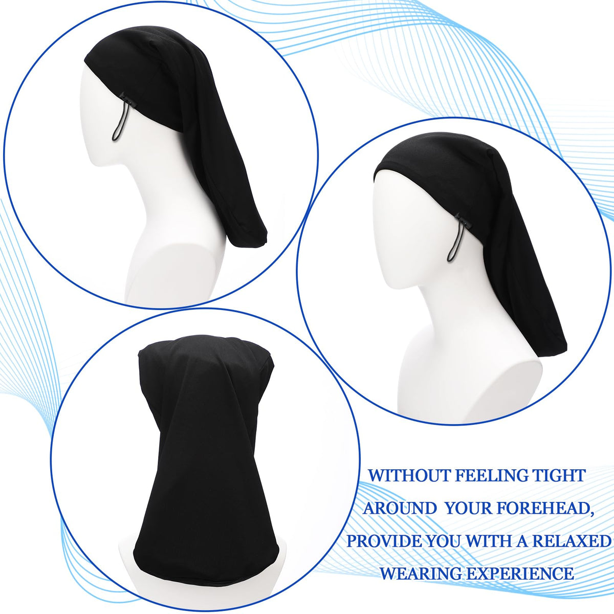 2 Pcs Dreadlock Sleep Cap I690