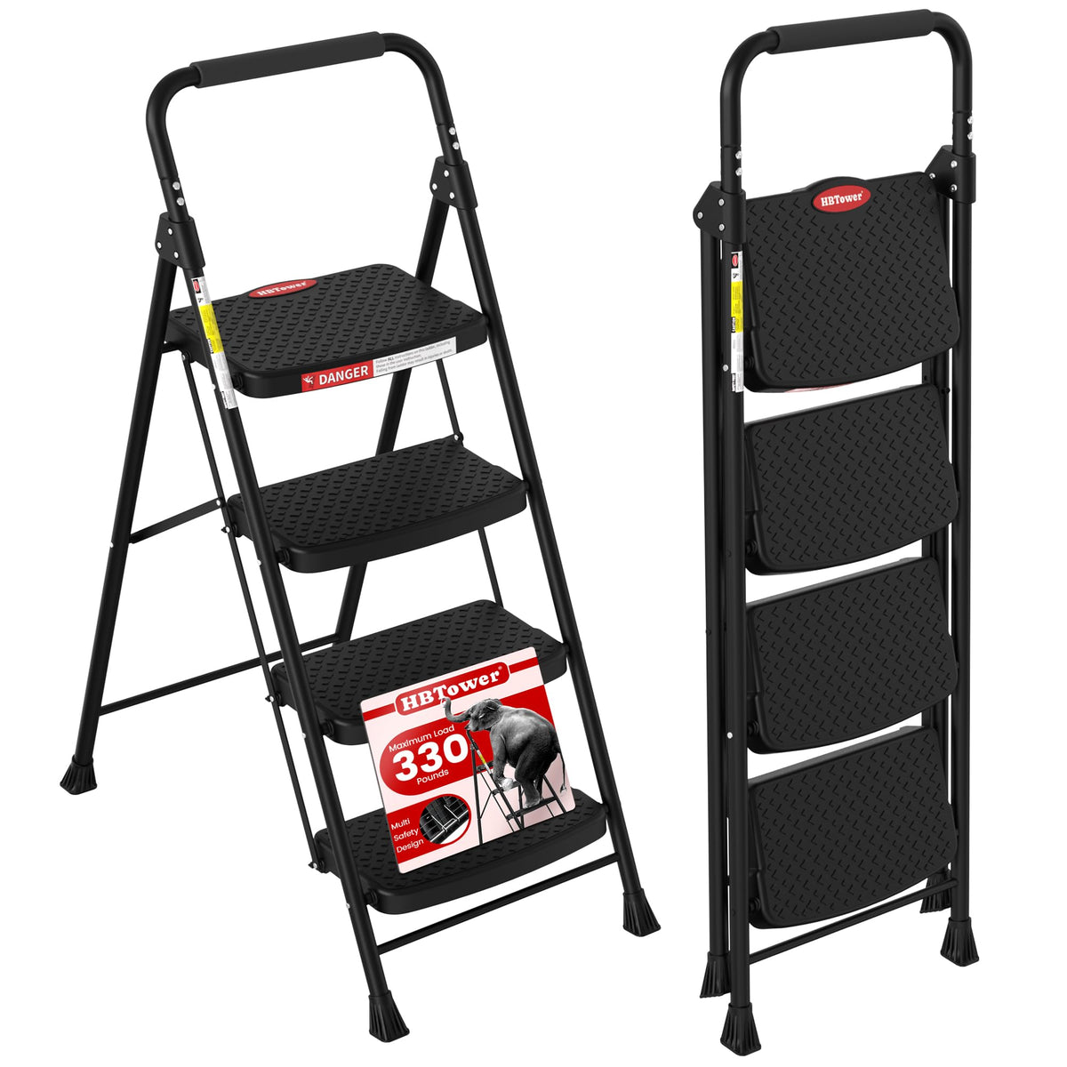 4 Step Ladder Foldable with Wide Anti-Slip Pedal I7424