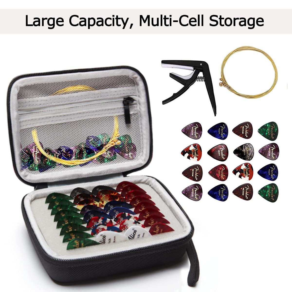 Guitar Pick Holder Case Black B124