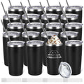20 Pack Stainless Steel Insulated Tumbler with Straws Z250476