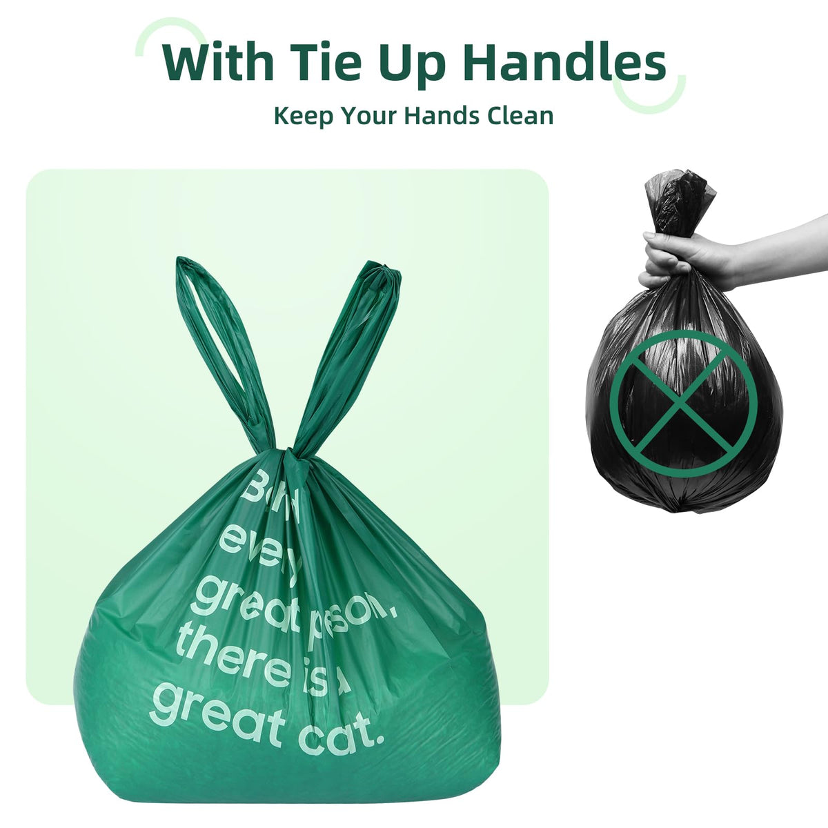 125 Count Large Unscented Cat Poop Bags with Handles N86646