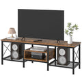 70 Inch 3-Tier TV Stand with Open Storage Shelves X230331