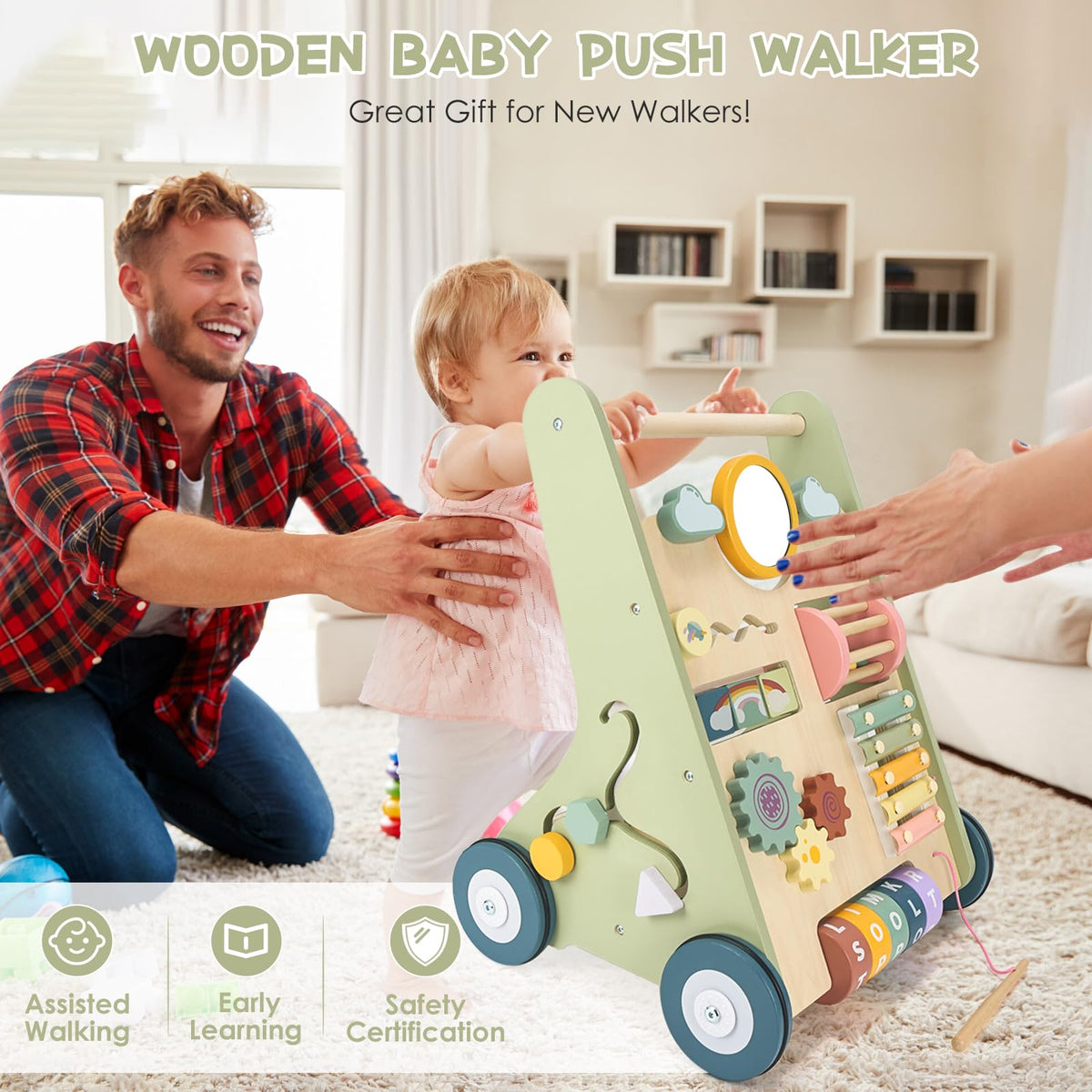 Wooden Baby Push Walker S463316