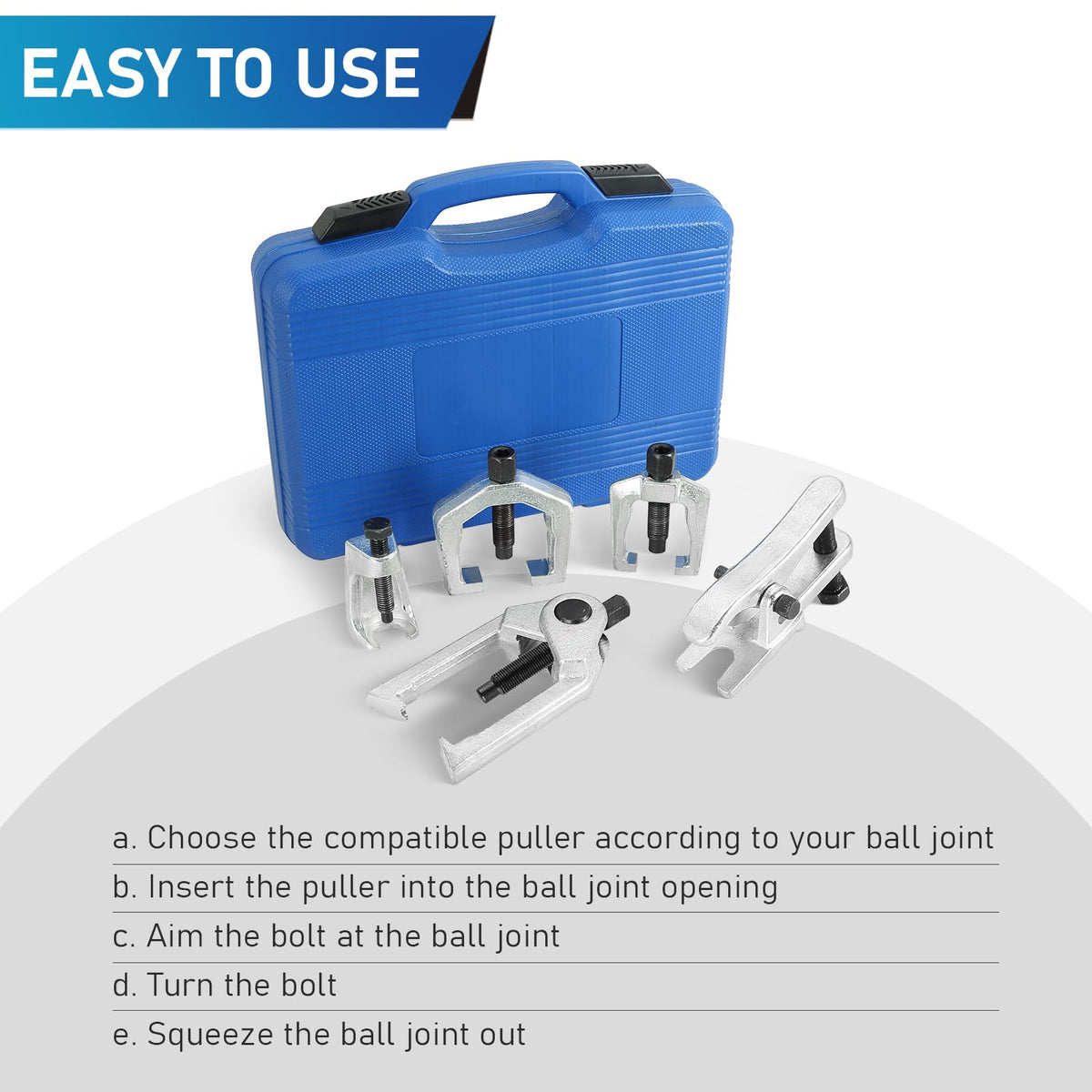 5pcs Ball Joint Separator Pitman Arm Puller Tie Rod End Tool Set X4260