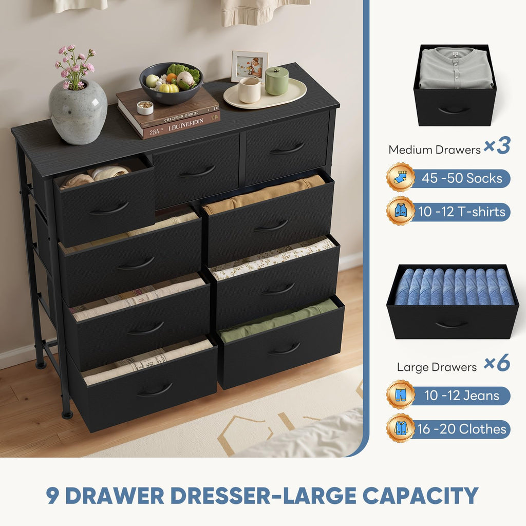 9 Drawers Fabric Dresser M257
