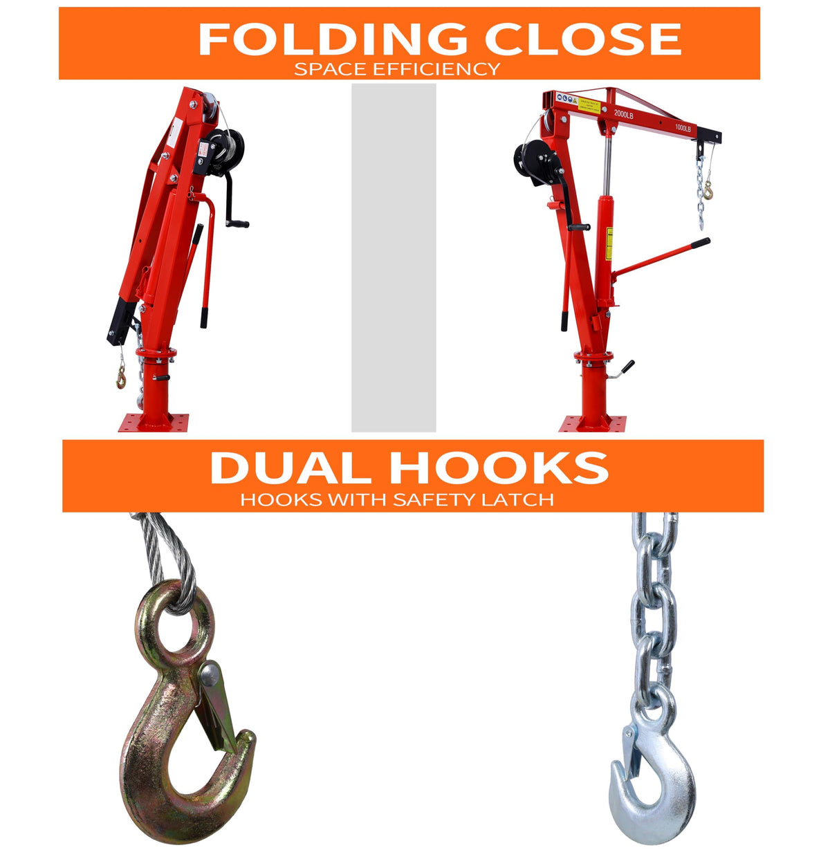 2000 lbs Hydraulic Truck Bed Jib Crane Y245