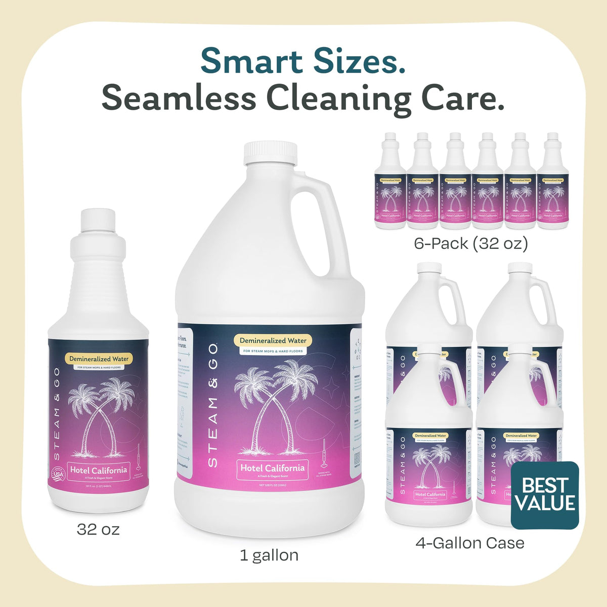 Demineralized Water for Steam Mop, 32 Ounces H802600