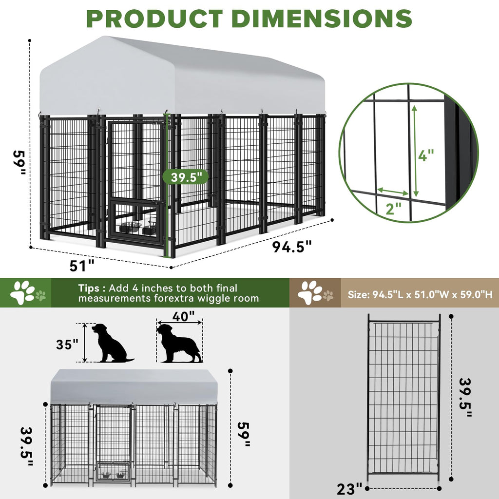 8x4x5FT Outdoor Dog Kennel S4575