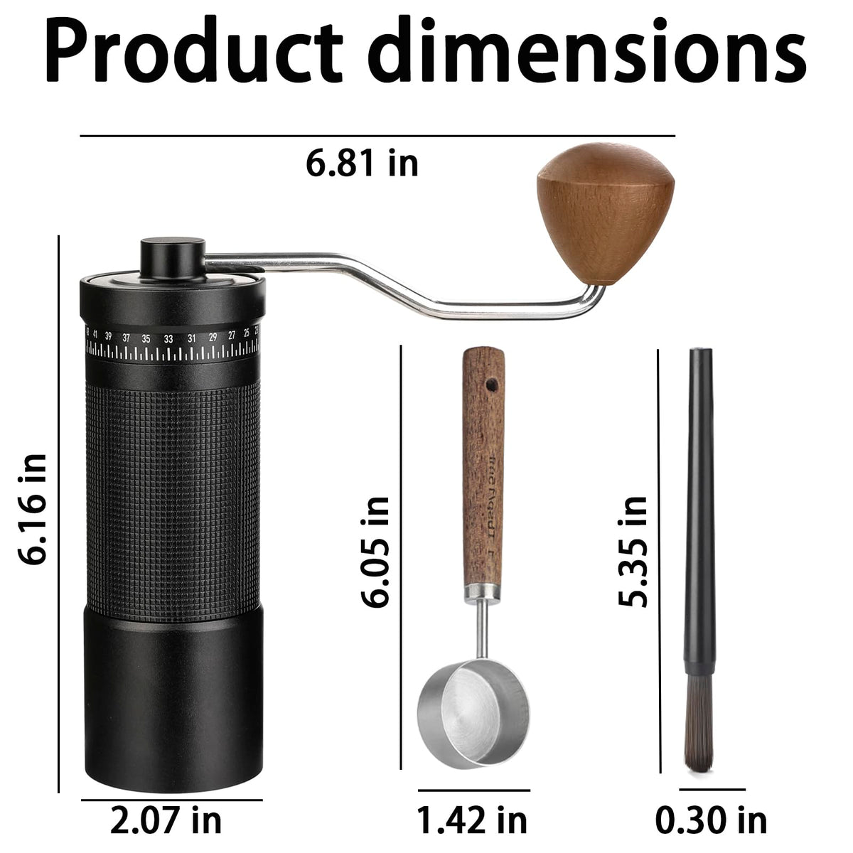 Manual Coffee Grinder with Stainless Steel Conical Burr P618314