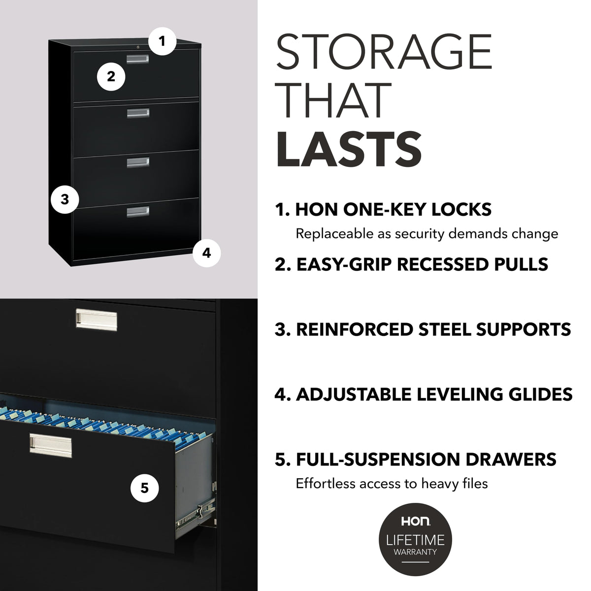 Black 4 Drawer File Cabinet C7747