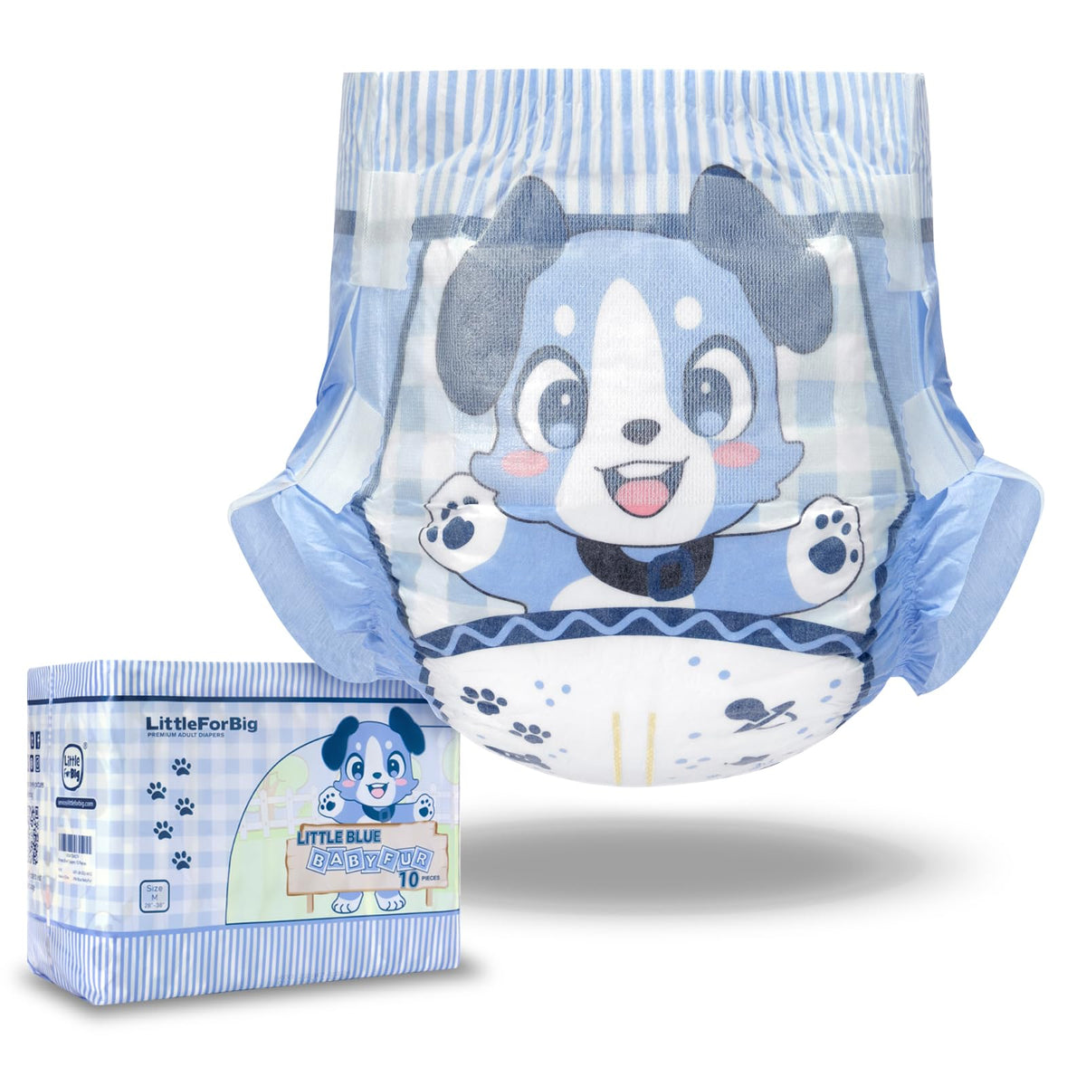 Adjustable Hook-and-Loop Fastener Closure Adult Printed Cloth Back Diaper 10 Pieces Medium 28"-38" S279