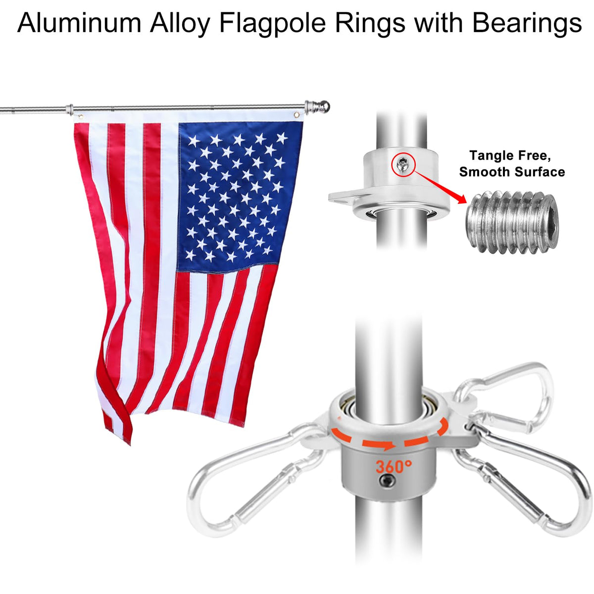 Heavy Duty Stainless Steel Flag Pole Kit Q35053