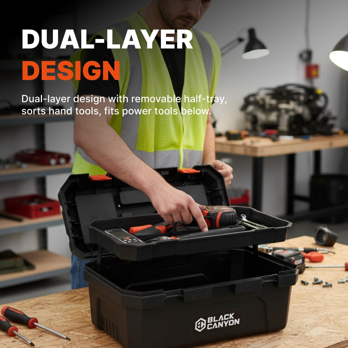 19 Inch Plastic Portable Tool Box with Handle G788470