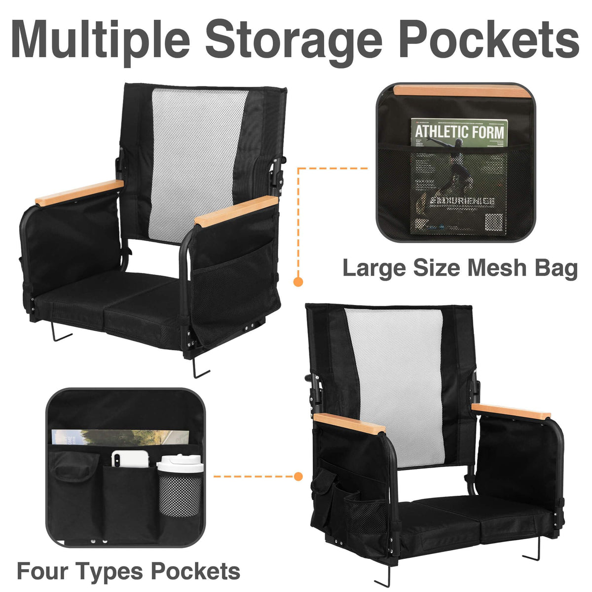 High Back Stadium Seats with Back Support W892