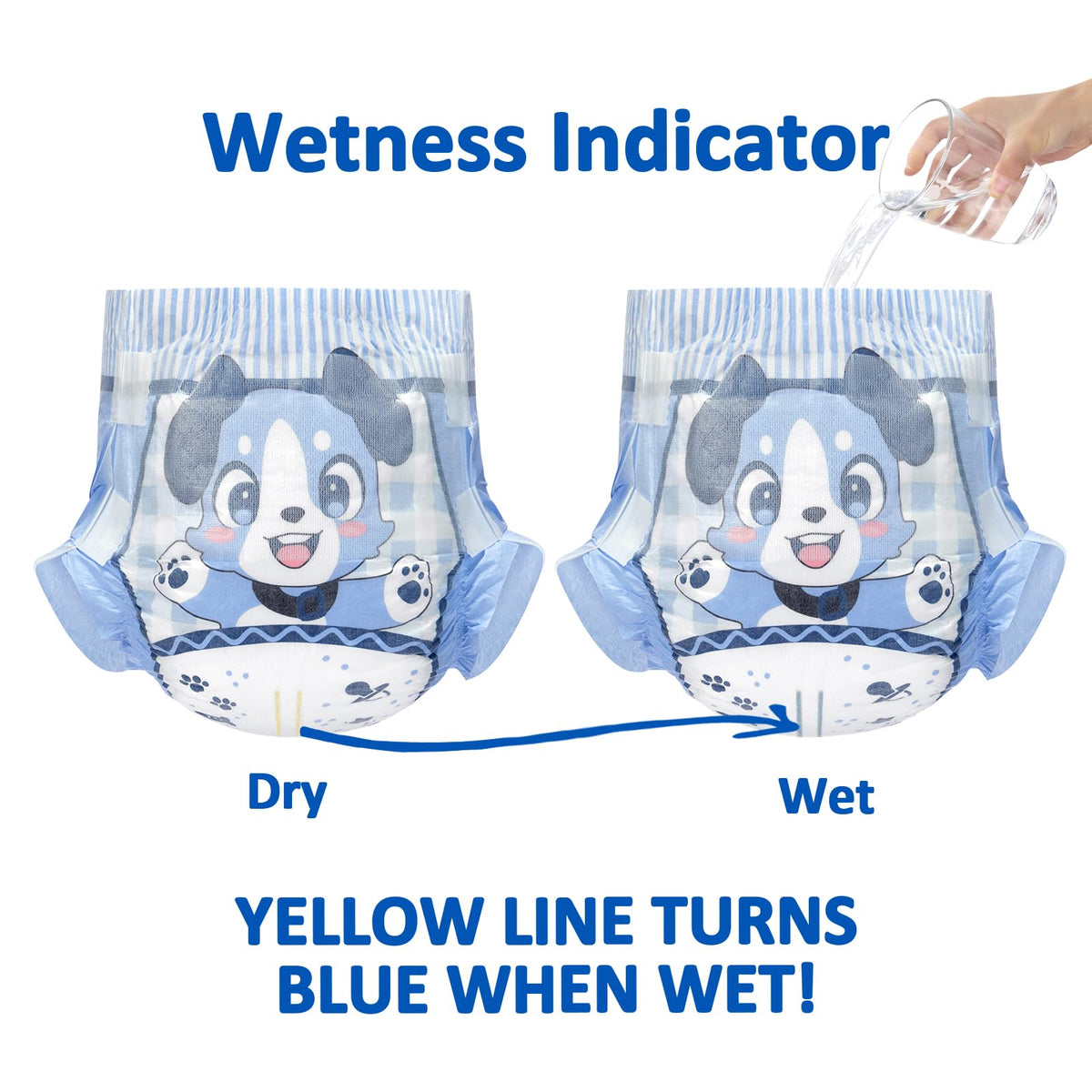 Adjustable Hook-and-Loop Fastener Closure Adult Printed Cloth Back Diaper 10 Pieces Medium 28"-38" S279