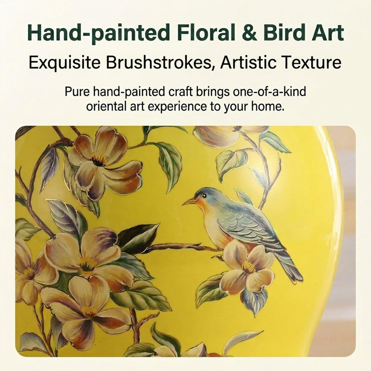 Glazed Hand-Painted Ceramic Drum Stool Z88897
