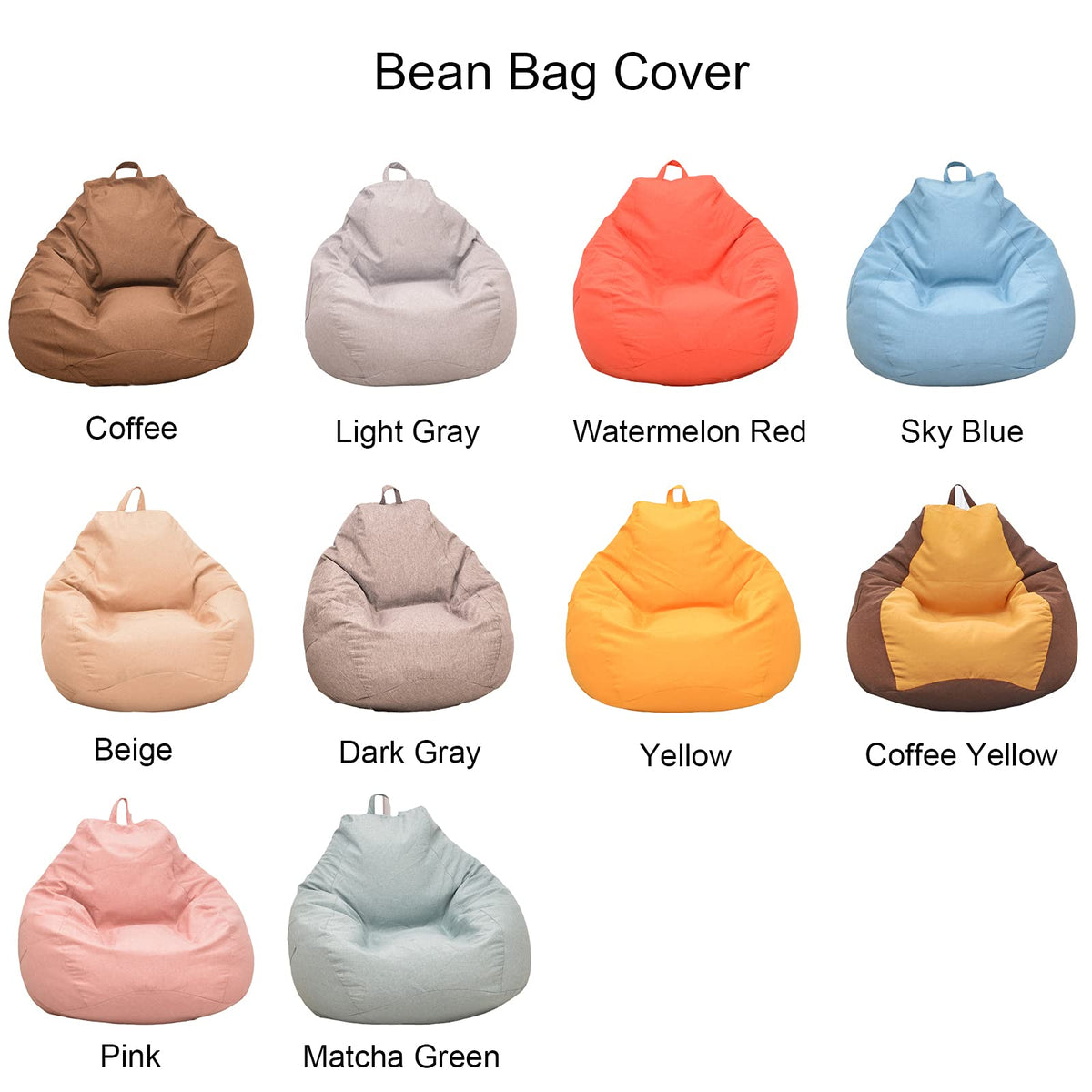 Cotton Linen Bean Bag Chair Cover 90x110cm U70573