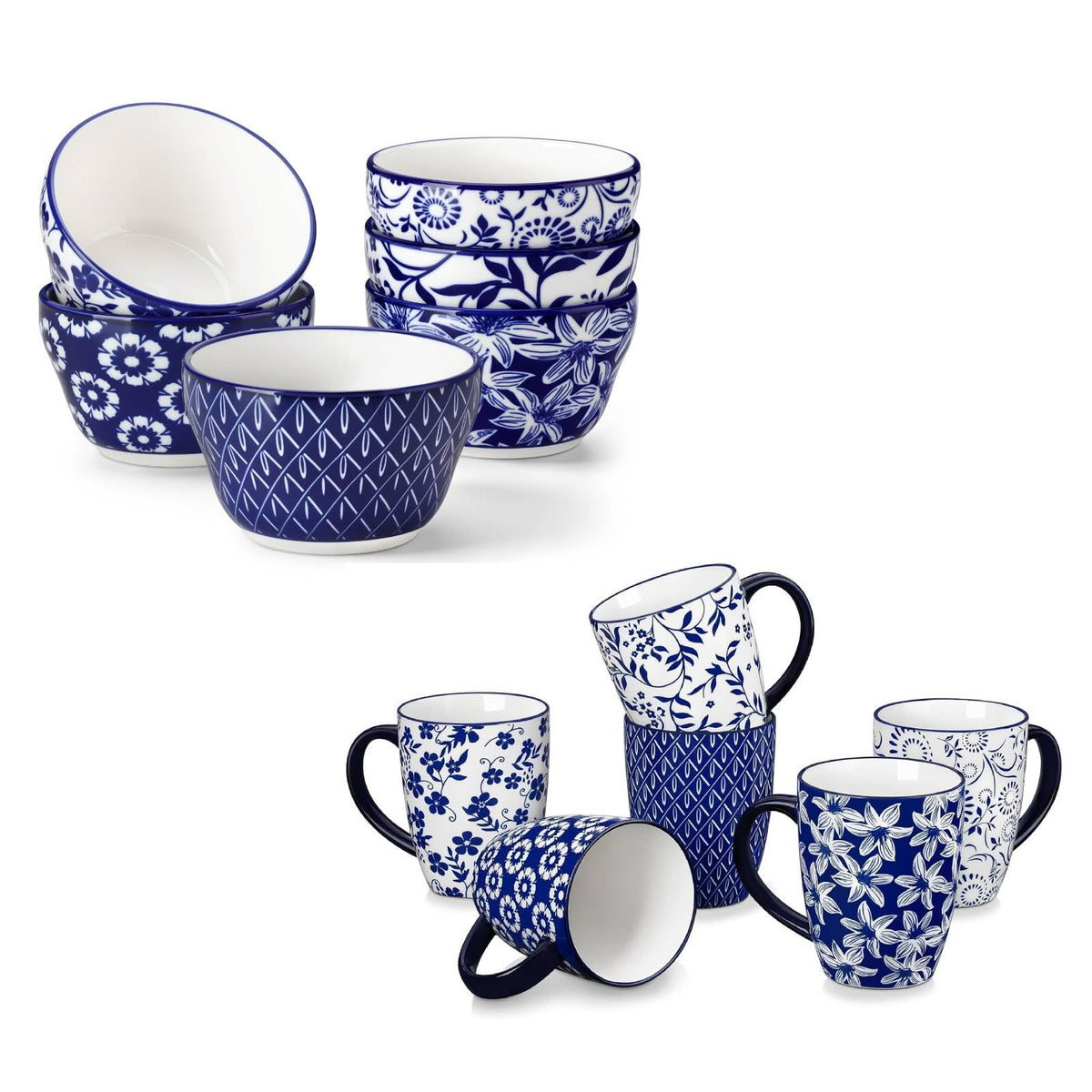 12-Piece Porcelain Bowl & Mug Set D502362