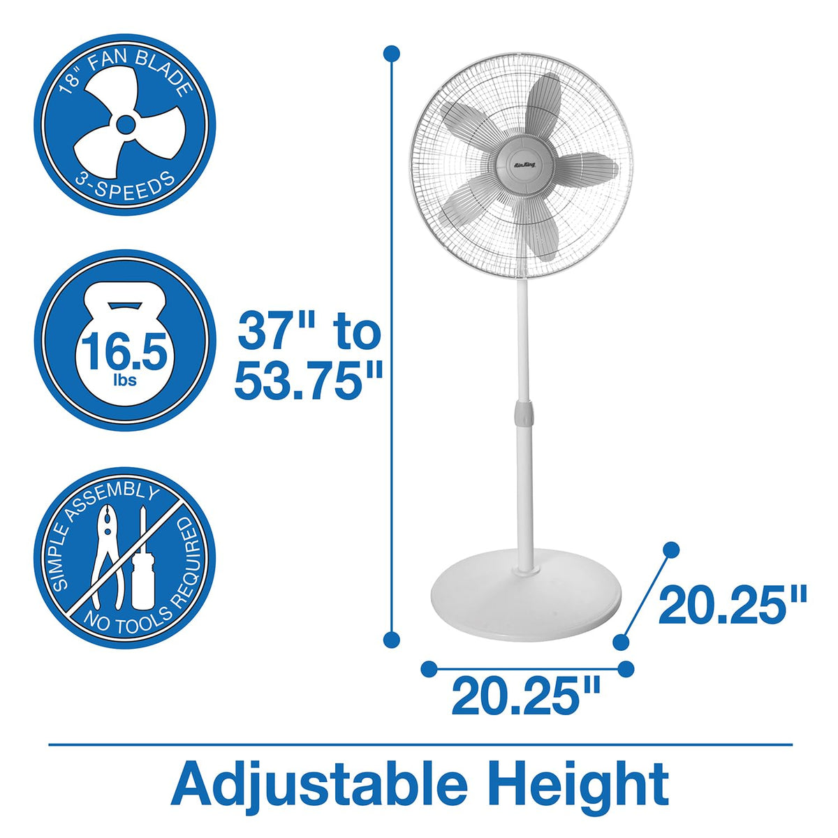 18-Inch 3-Speed Oscillating Pedestal Fan B79306