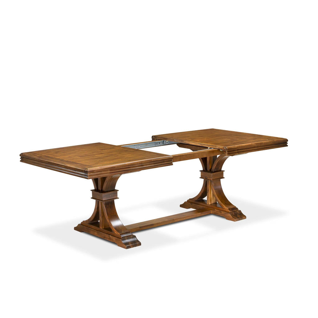 9 Piece Dining Table Set with 8 Beige Polyester Chairs R876247