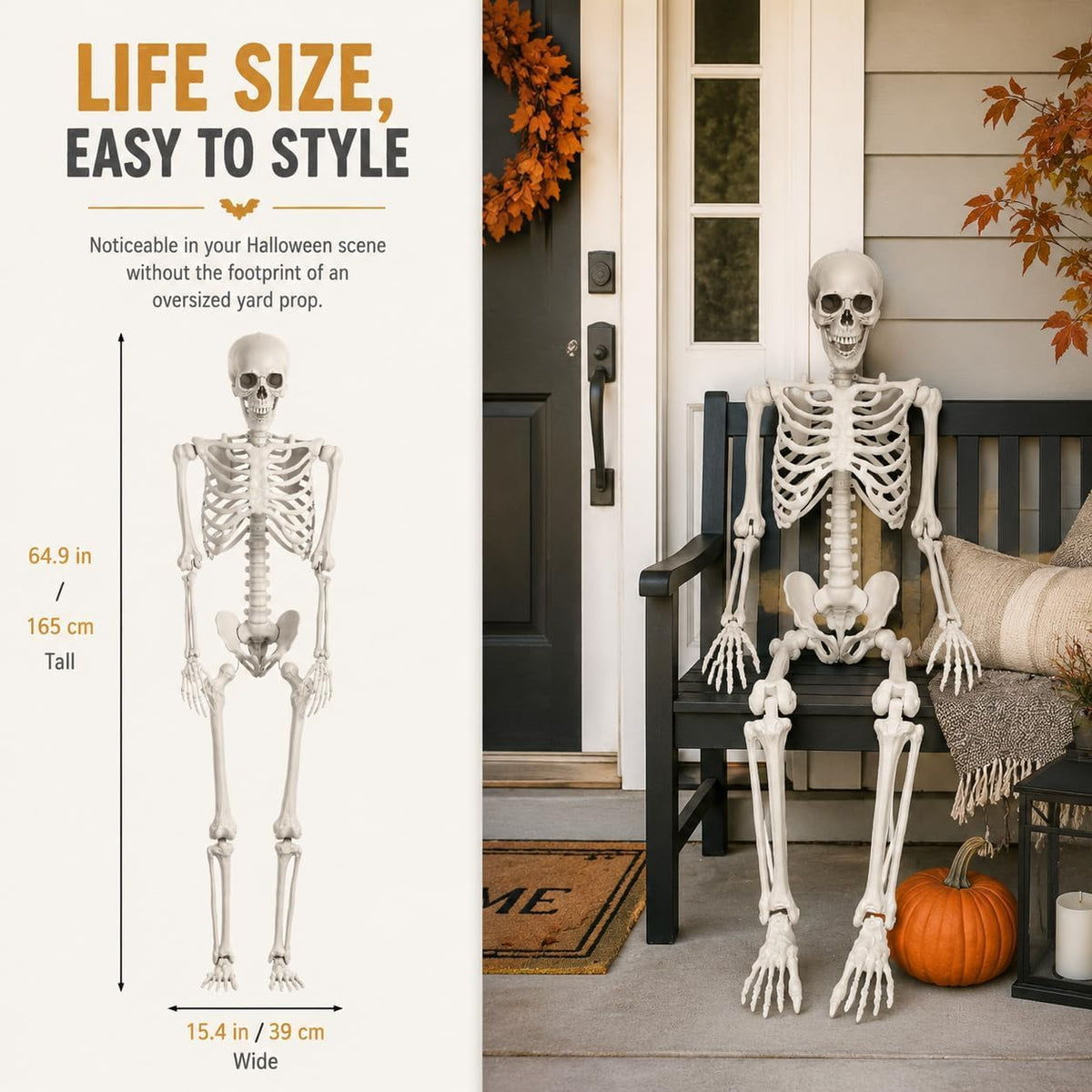 Life Size Posable Skeleton Prop Decoration L5896