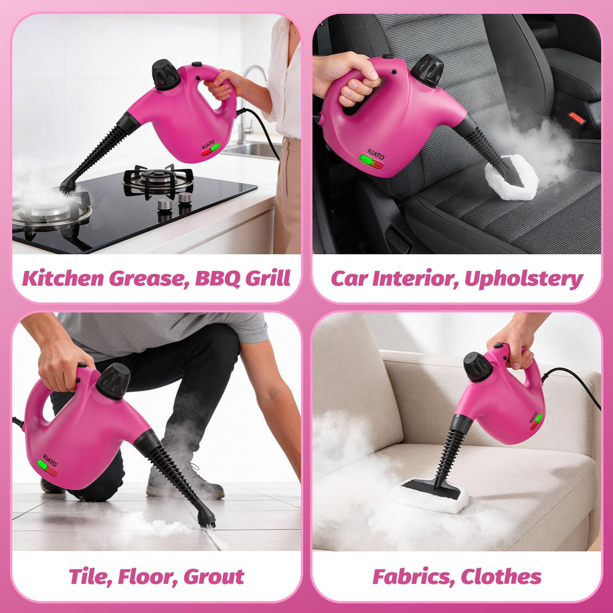 Pink Handheld Steam Cleaner I55736
