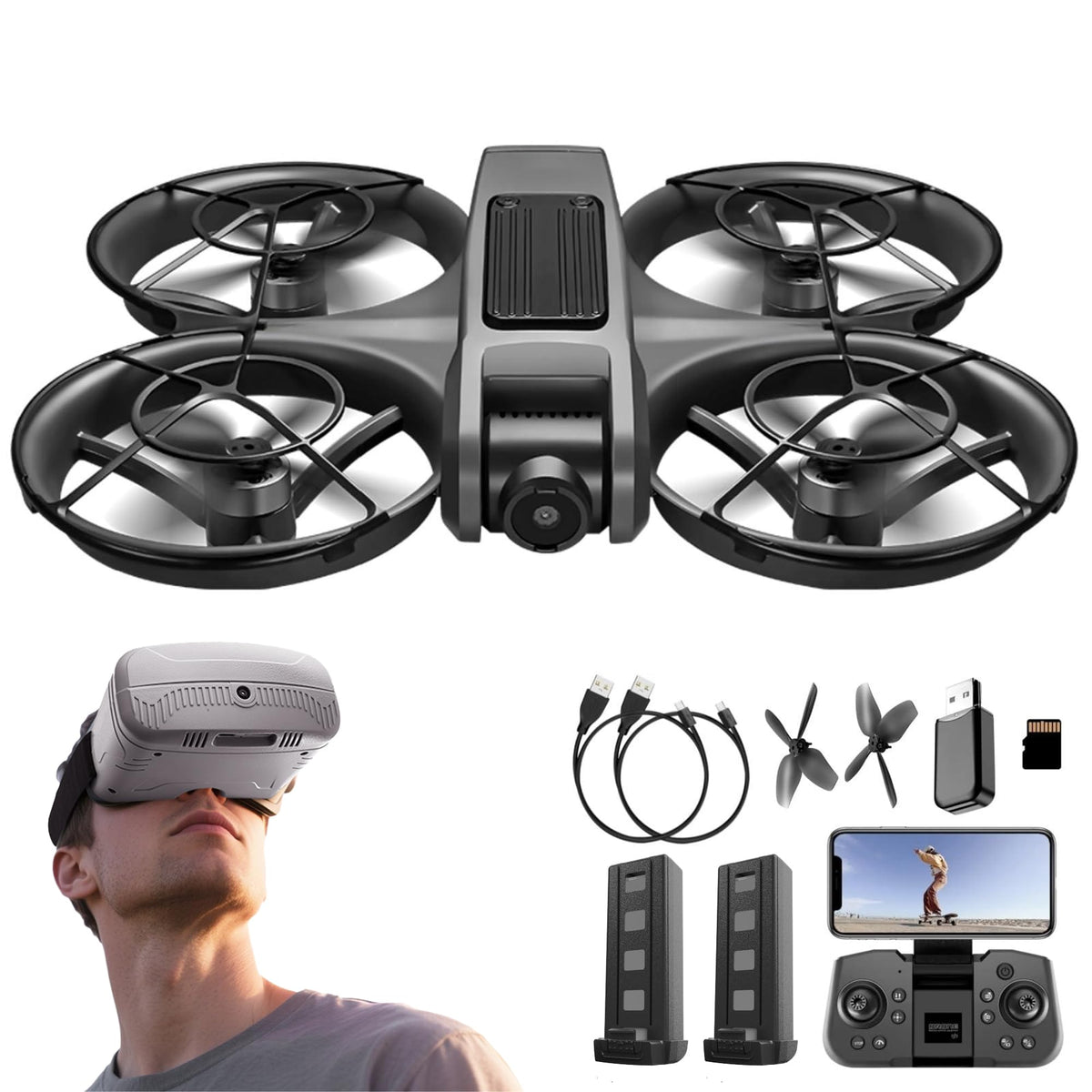 FPV Drone with VR Goggles 1080P HD Camera E638671
