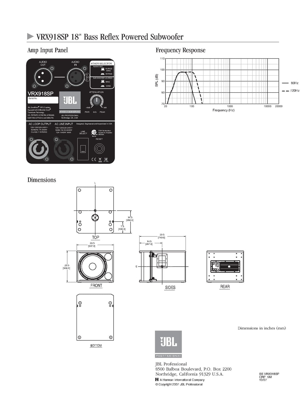 18-Inch Powered Subwoofer H55382