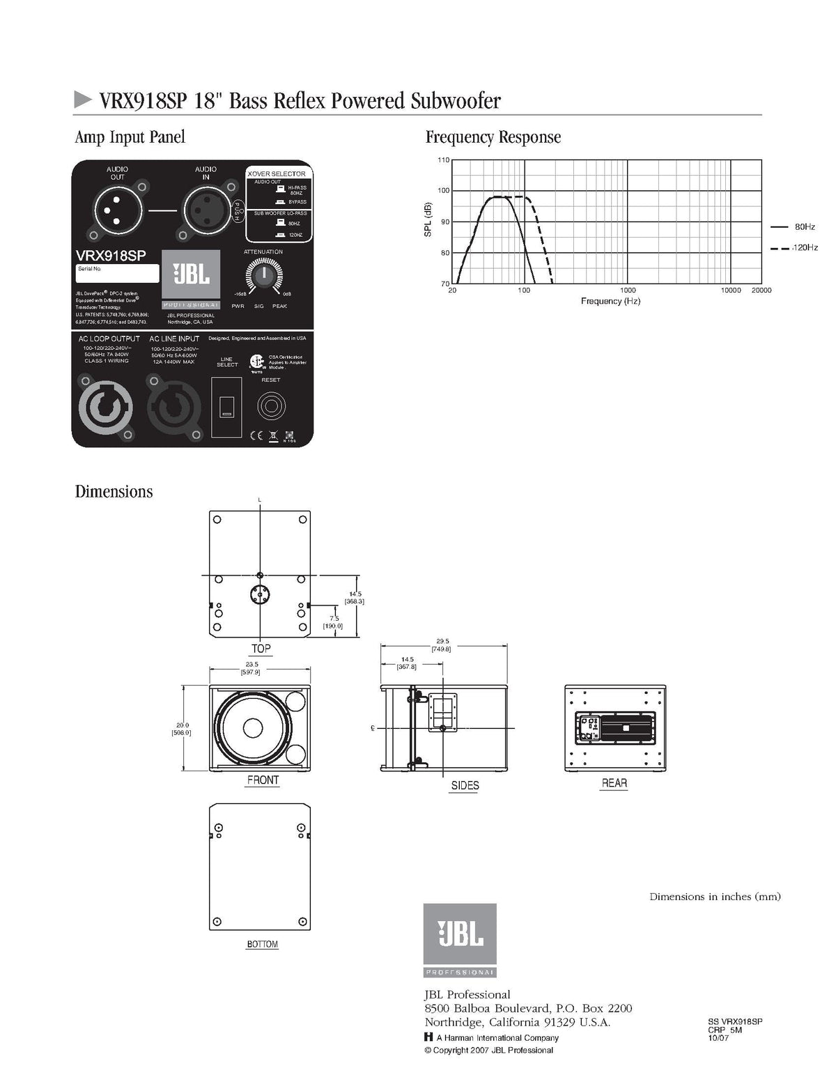 18-Inch Powered Subwoofer H55382