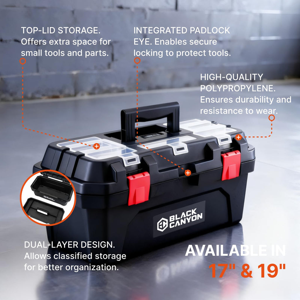 19 Inch Plastic Portable Tool Box with Handle G788470