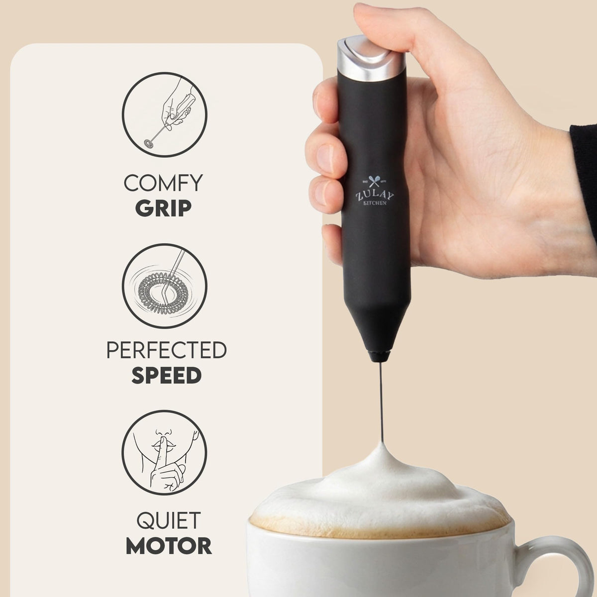 Handheld Milk Frother with AA Batteries G869