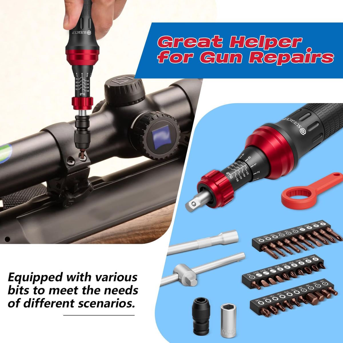 1/4" 10-80In.lb Torque Wrench Screwdriver 36 PCS Set F418191