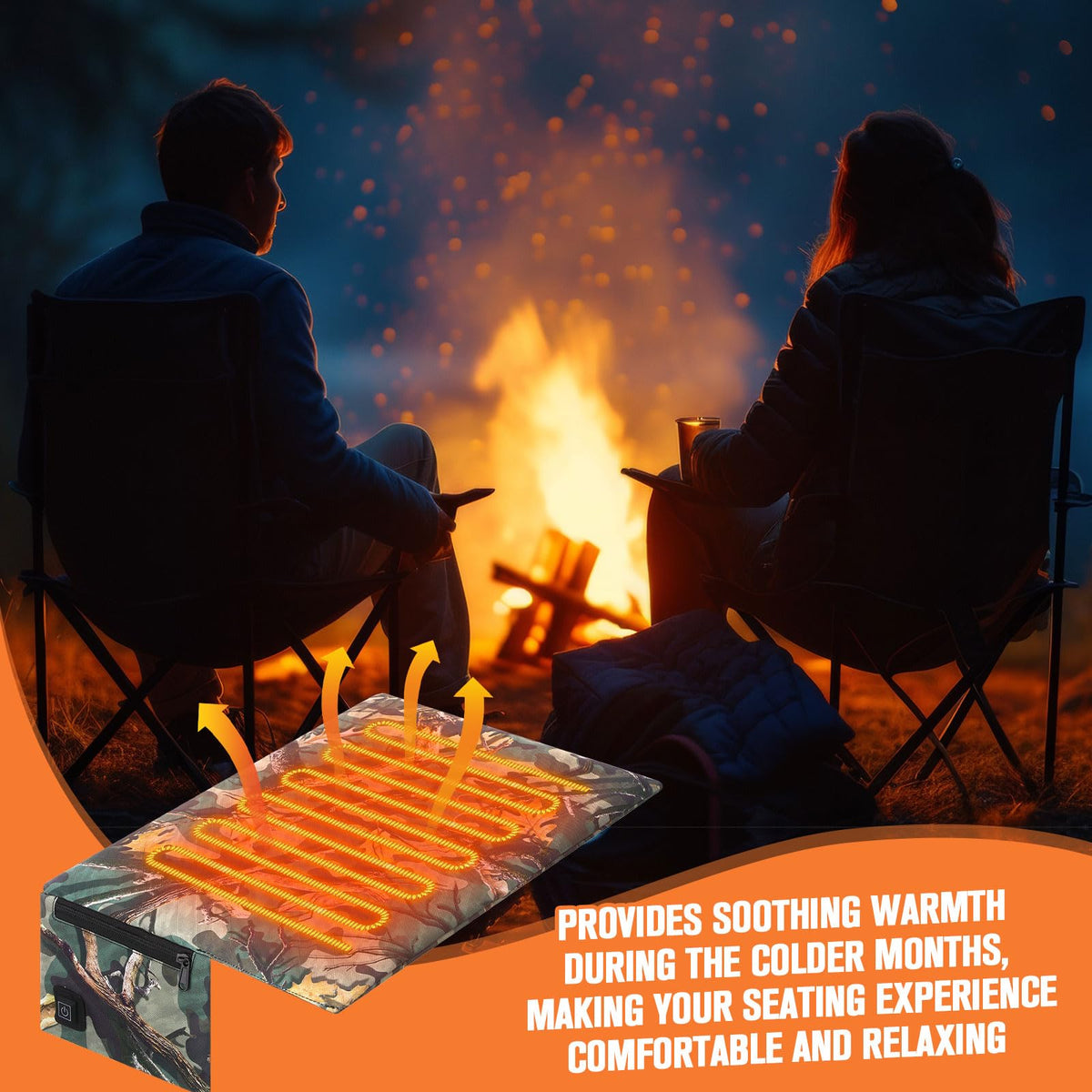 2 Pcs Heated Hunting Seat Cushion Pad S75056