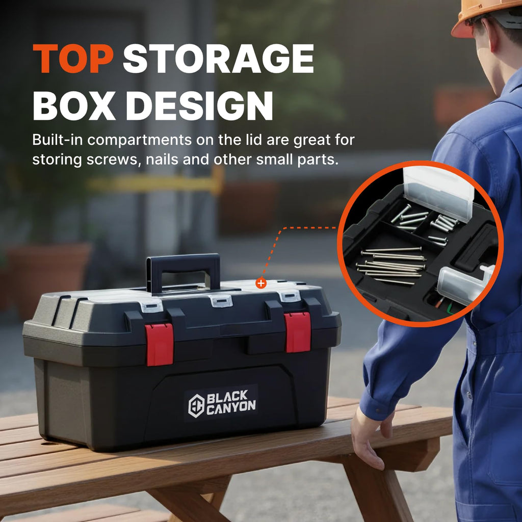19 Inch Plastic Portable Tool Box with Handle G788470