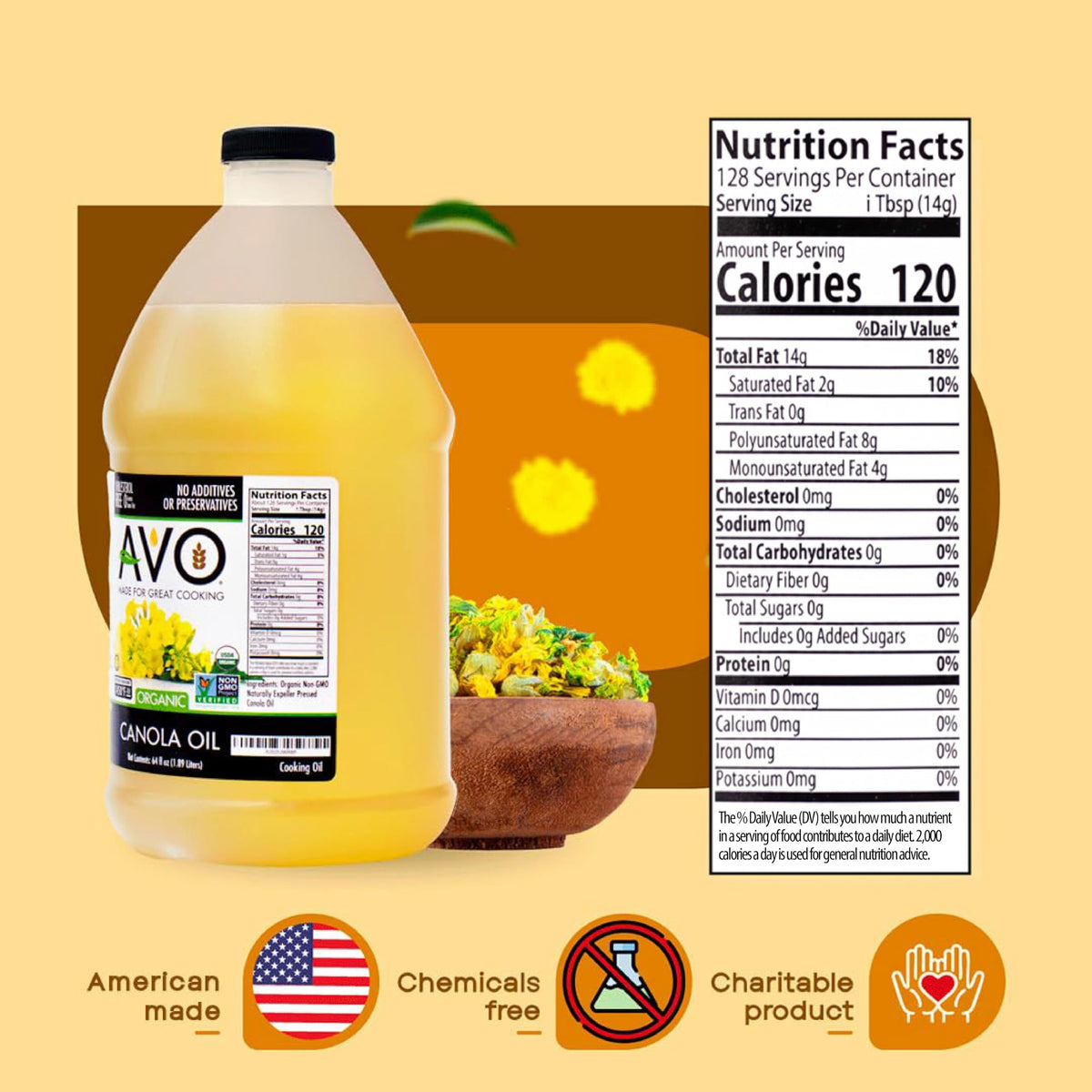 Organic Canola Oil, 64 Fl Oz U7438