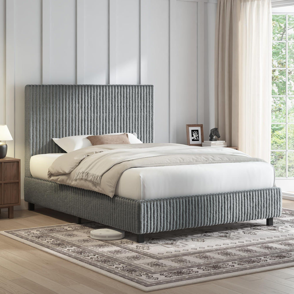 Upholstered Bed Frame with Headboard O394669