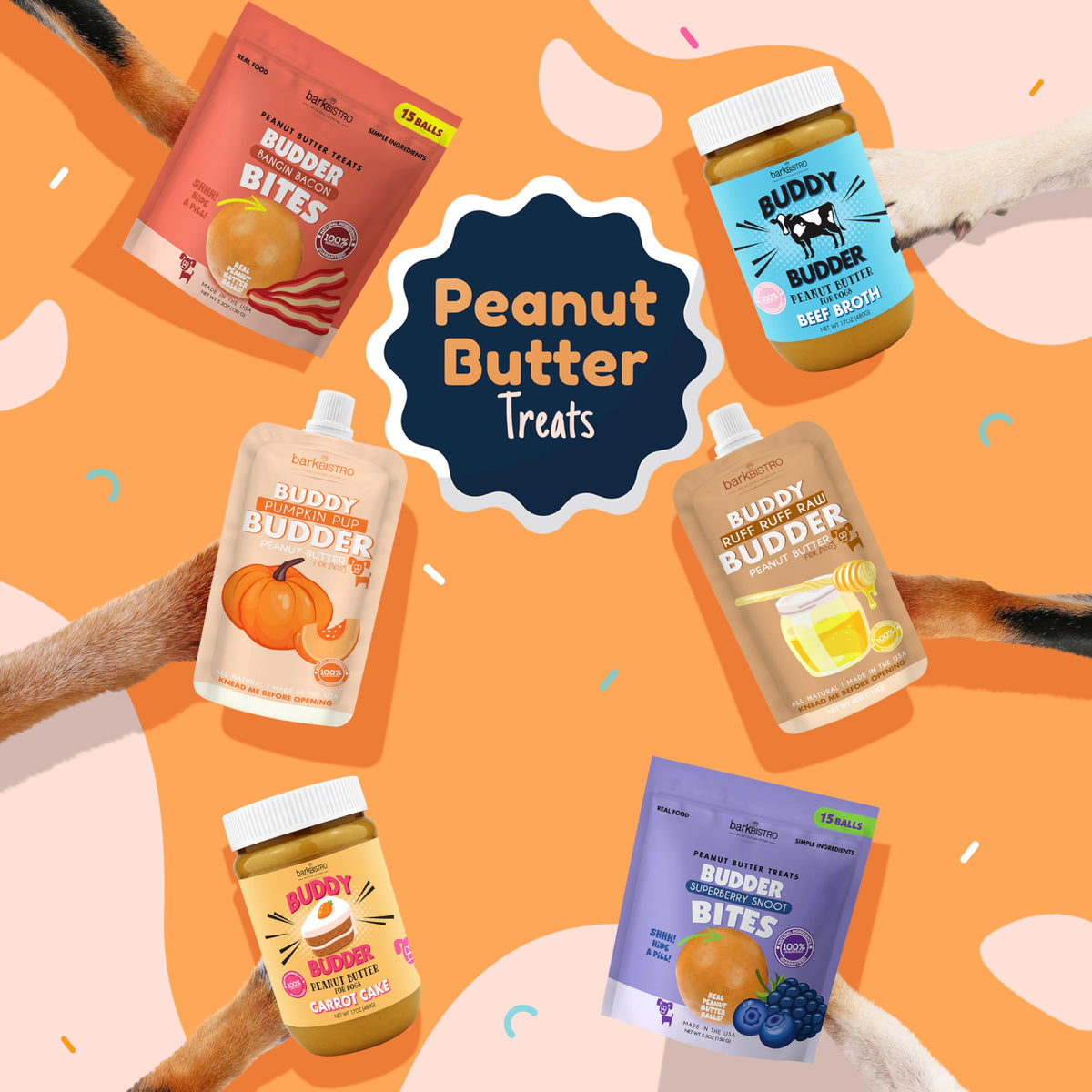 Peanut Butter Dog Treats 3-Pack 4oz Squeeze Packs I1736