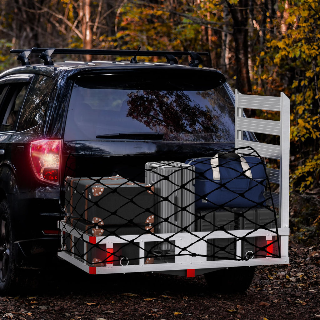 Aluminum Hitch Cargo Carrier with Ramp, 50" x 29.5" x 8.7", 500lbs Capacity X9515